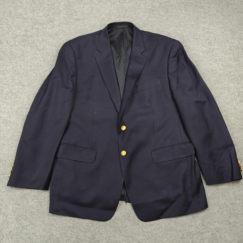 Lauren Ralph Lauren Blazer Mens 42S Blue Wool Classic Single-Breasted Two-Button